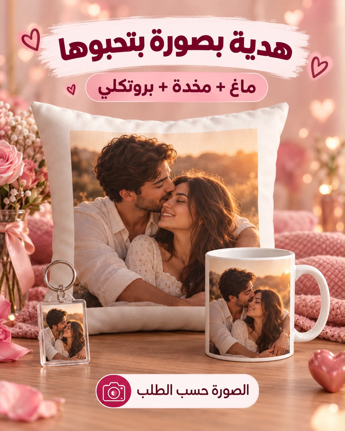 طقم هدايا مخصص بالصور